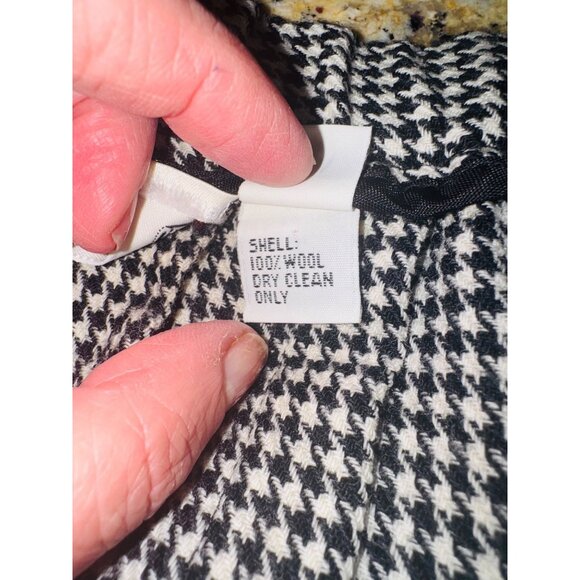 Vintage Talbots Womens Houndstooth Wool Midi Pleated Skirt Size 16 Preppy School - Picture 6 of 8